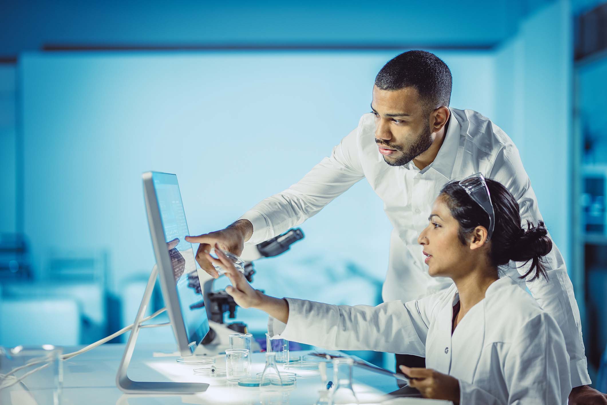 Mylar Specialty Films employees working in lab